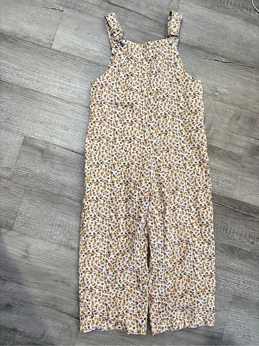 Zara Floral Wide Leg Jumpsuit in White & Orange